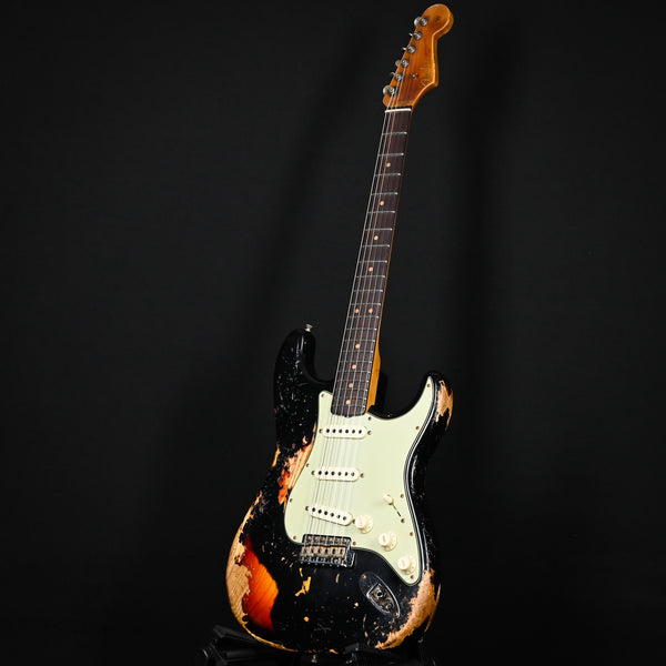 Fender Custom Shop '63 Stratocaster Super Heavy Relic- Super Faded Aged Black/ 3 Color Sunburst 2025 (CZ552215)