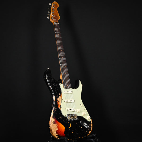 Fender Custom Shop '63 Stratocaster Super Heavy Relic- Super Faded Aged Black/ 3 Color Sunburst 2025 (CZ552215)