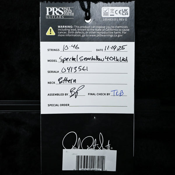 PRS 40th Anniversary Special Semi-Hollow Limited Edition- Yellow Tiger 2025 (0413561)