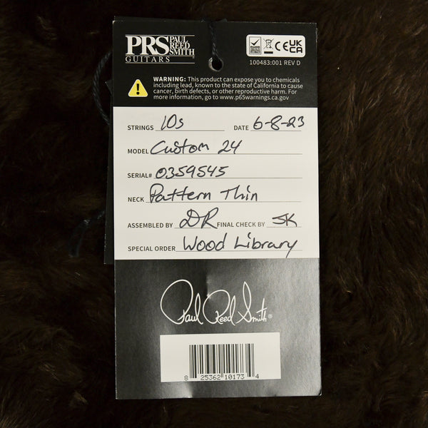 PRS Wood Library Custom 24 10 Top Stained Flame Maple Neck Brazilian Rosewood Faded Blue Jean 2023 (0359545)