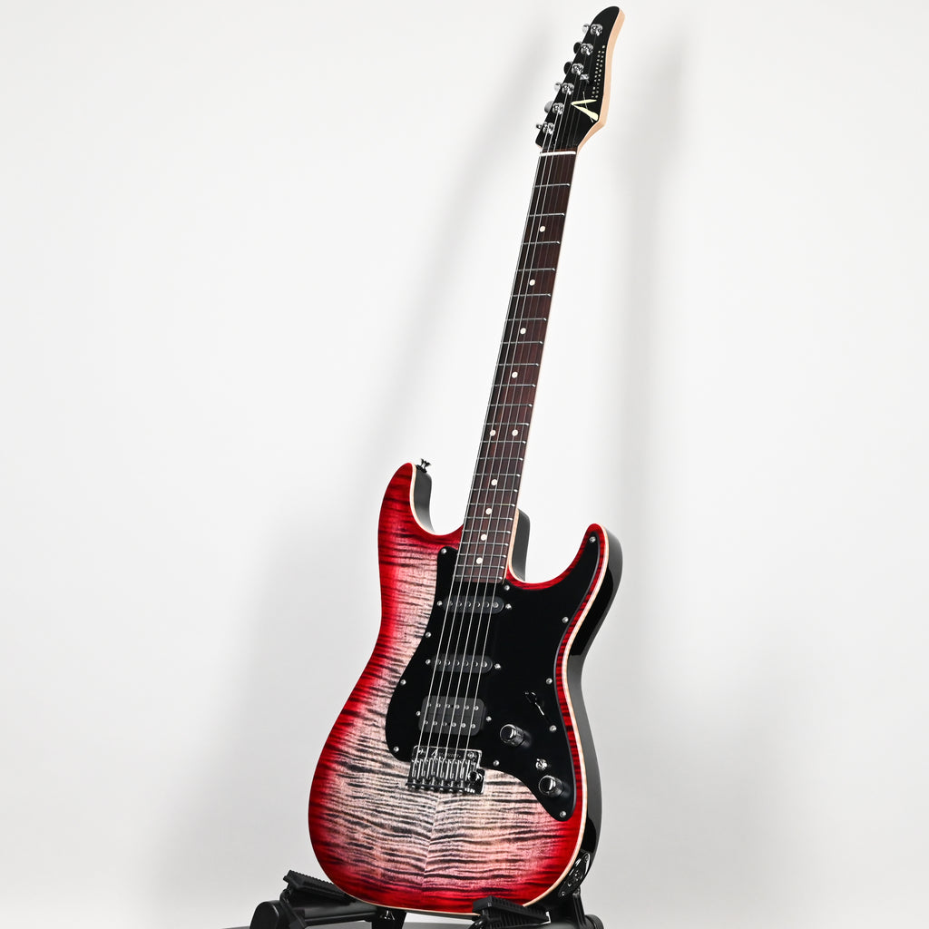 Tom Anderson Custom Drop Top Classic Electric Guitar- Natural Black to T-Red Burst w/ Binding 2026 (08-02-26A)