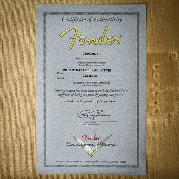 Fender Custom Shop '60 Stratocaster Heavy Relic- Aged Black/ 3-Color Sunburst 2025 (CZ585905)