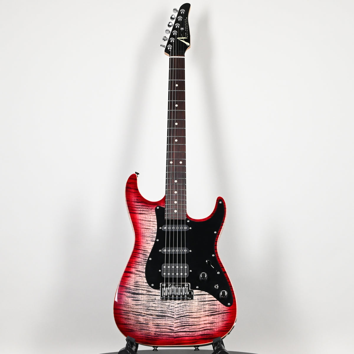 Tom Anderson Custom Drop Top Classic Electric Guitar- Natural Black to T-Red Burst w/ Binding 2026 (08-02-26A)