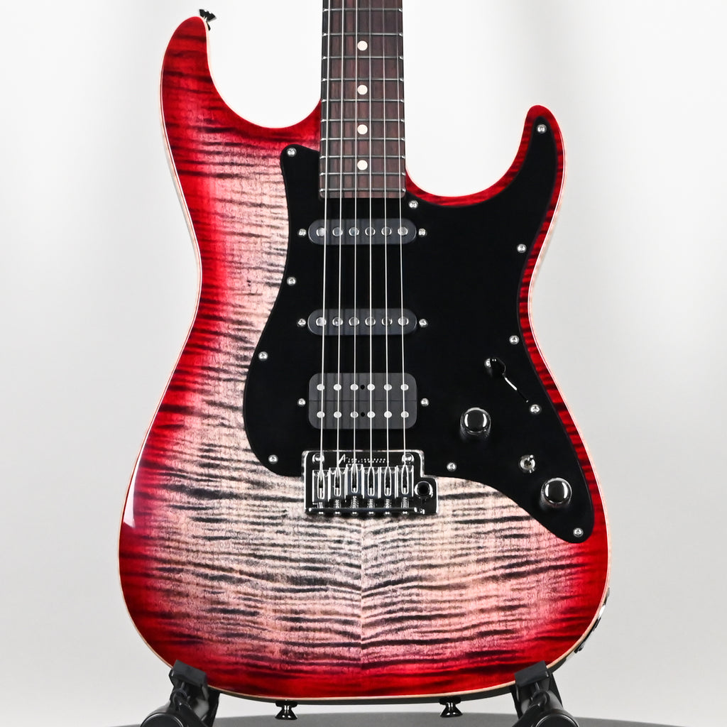 Tom Anderson Custom Drop Top Classic Electric Guitar- Natural Black to T-Red Burst w/ Binding 2026 (08-02-26A)