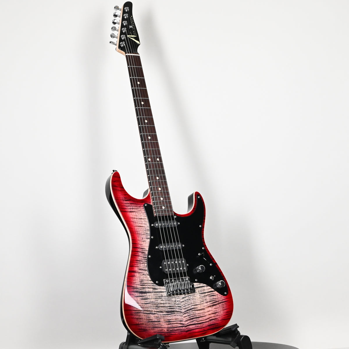 Tom Anderson Custom Drop Top Classic Electric Guitar- Natural Black to T-Red Burst w/ Binding 2026 (08-02-26A)