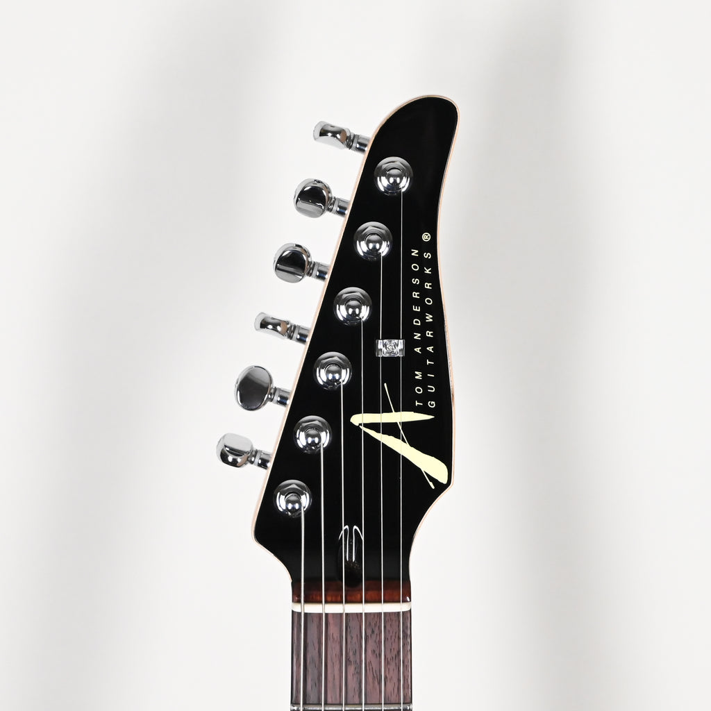 Tom Anderson Custom Drop Top Classic Electric Guitar- Natural Black to T-Red Burst w/ Binding 2026 (08-02-26A)
