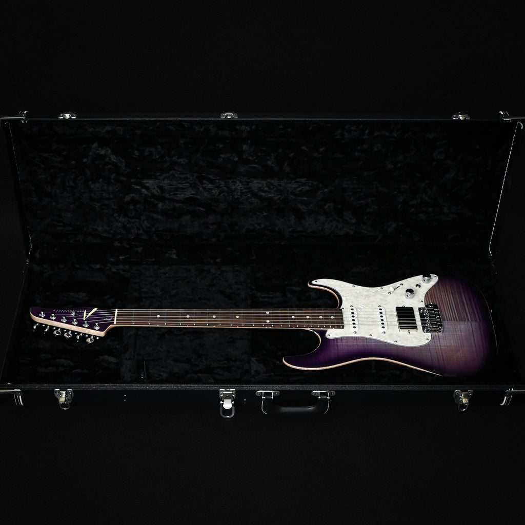 Tom Anderson Custom Drop Top Classic Electric Guitar- Abalone to T-Purple Burst w/ Binding 2026 (04-11-26P)