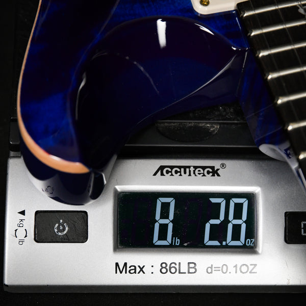 PRS Wood Library Custom 24 Fatback 10 Top Stained Flame Maple Neck Brazilian Rosewood Violet Blue Burst 2023 (0359455 )