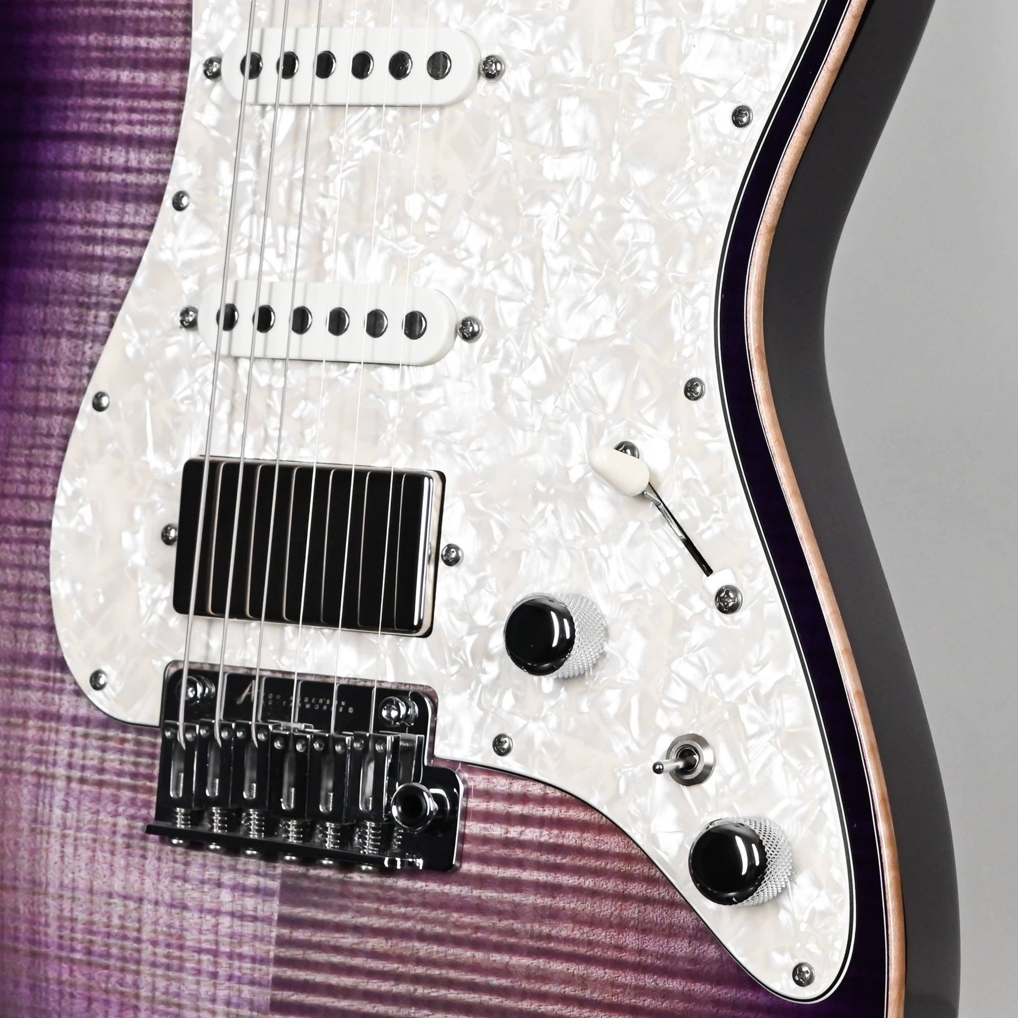 Tom Anderson Custom Drop Top Classic Electric Guitar- Abalone to T-Purple Burst w/ Binding 2026 (04-11-26P)