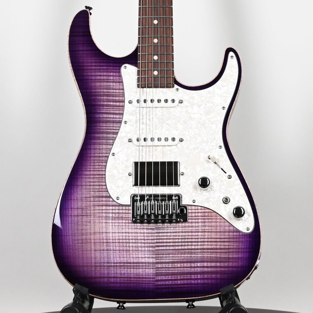 Tom Anderson Custom Drop Top Classic Electric Guitar- Abalone to T-Purple Burst w/ Binding 2026 (04-11-26P)