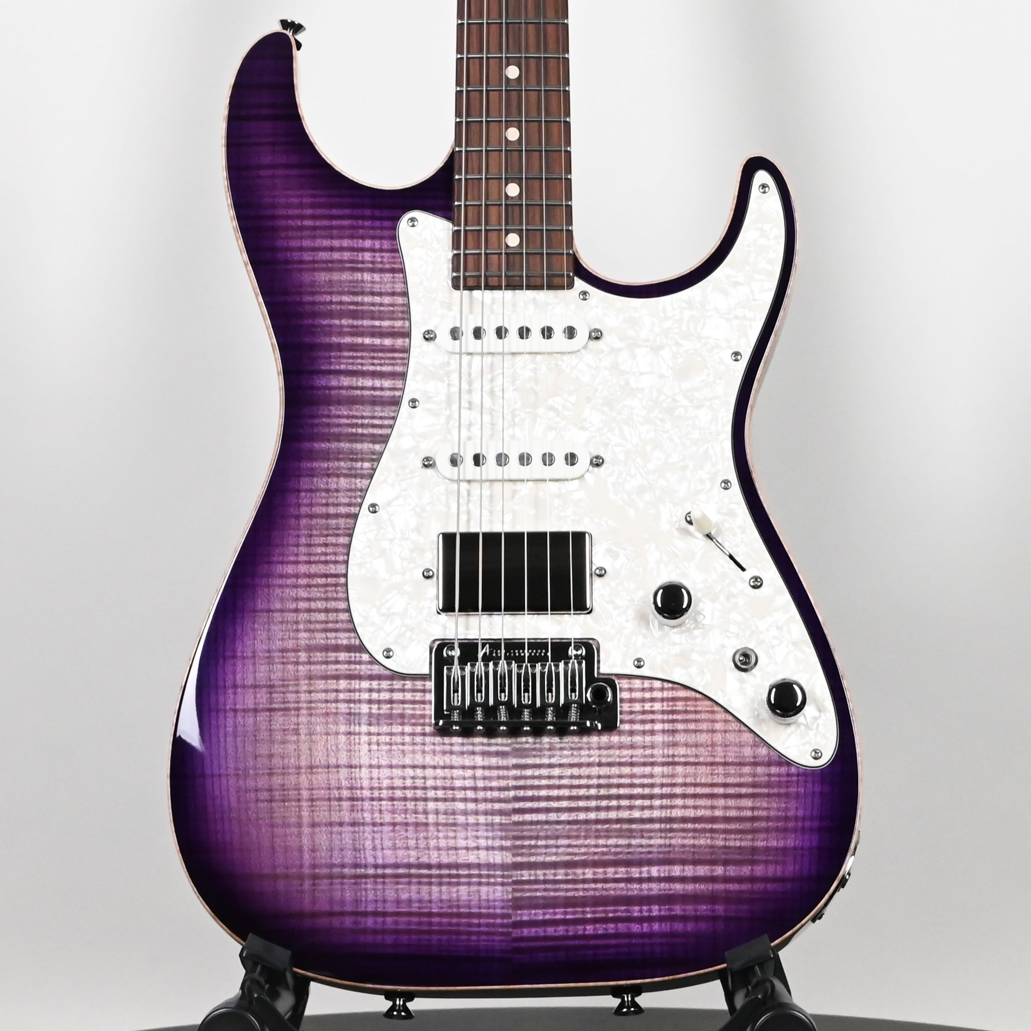 Tom Anderson Custom Drop Top Classic Electric Guitar- Abalone to T-Purple Burst w/ Binding 2026 (04-11-26P)