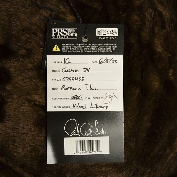 PRS Wood Library Custom 24 Fatback 10 Top Stained Flame Maple Neck Brazilian Rosewood Violet Blue Burst 2023 (0359455 )
