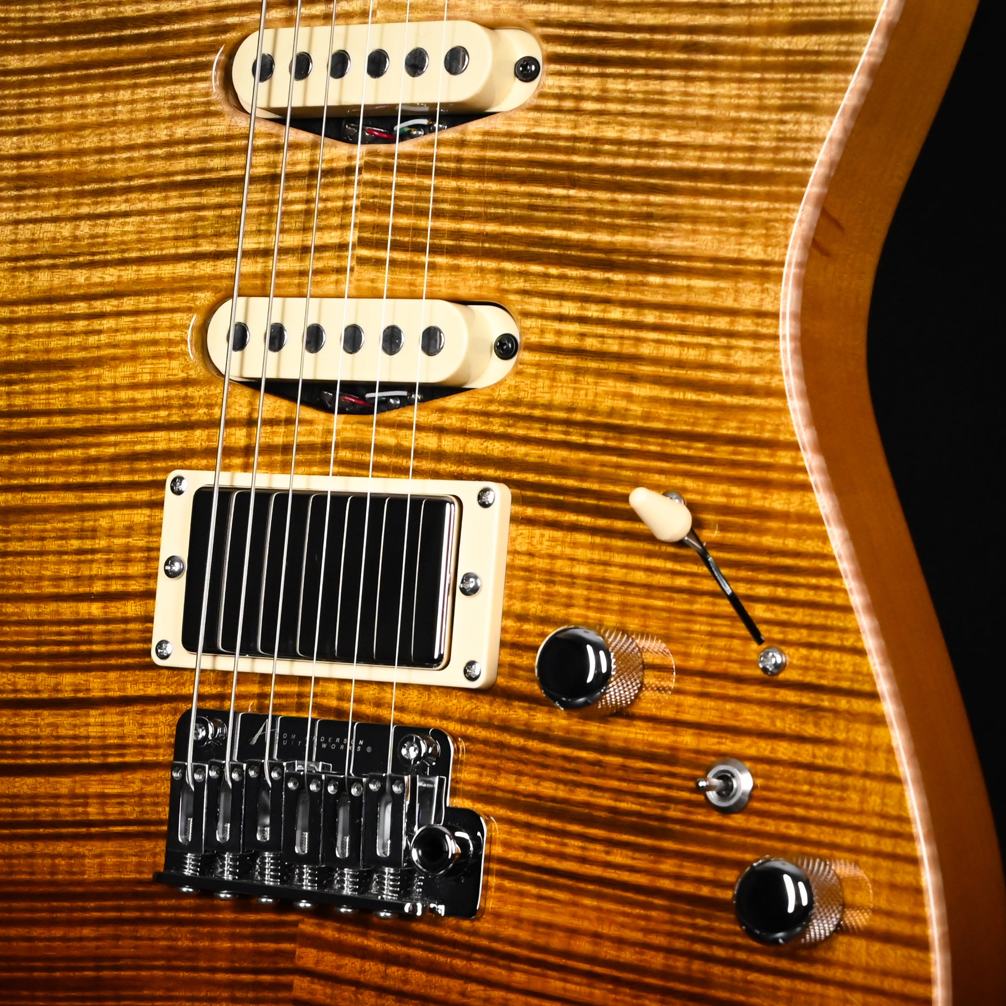 Tom Anderson Custom Drop Top Electric Guitar- Tiger Eye Surf w/ Binding 2026 (04-03-26N)