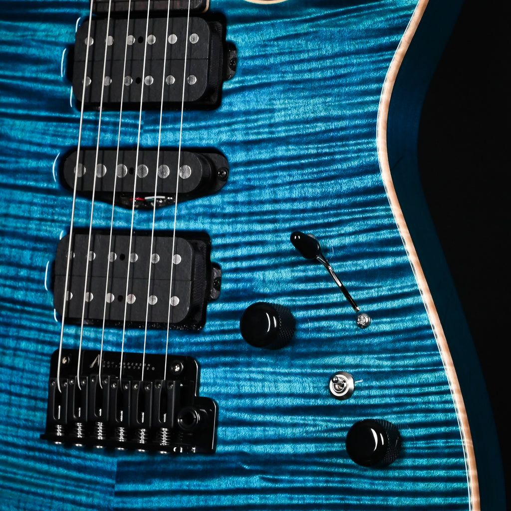 Tom Anderson Custom Angel Electric Guitar- Deep Bora Bora Blue w/ Binding 2026 (06-20-26P)