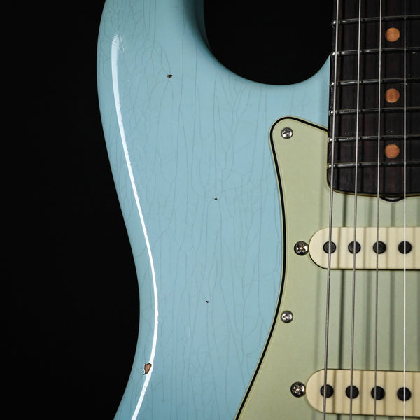 Fender Custom Shop Late-1962 Stratocaster Relic w/ Closet Classic Hardware- Faded Aged Daphne Blue 2025 (CZ587891)