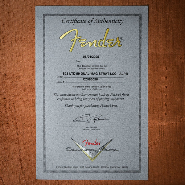 Fender Custom Shop Limited Edition '59 Dual Mag Stratocaster Deluxe Closet Classic- Aged Lake Placid Blue 2025 (CZ586056)