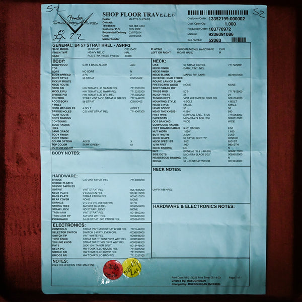 Fender Custom Shop '57 Stratocaster Heavy Relic- Aged Surf Green 2025 (CZ588041)