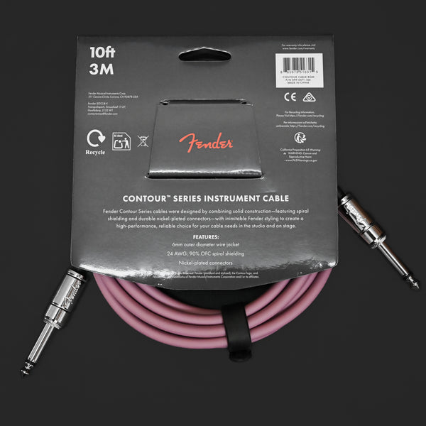 Fender Contour Series Instrument Cables 10ft (Str/Str) - Burgundy Mist