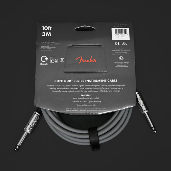 Fender Contour Series Instrument Cables 10ft (Str/Str) - Inca Silver