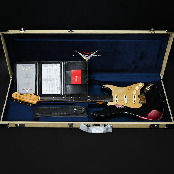 Fender Custom Shop 1962 Stratocaster w/ Gold Hardware & Josefina Handwound Pickups, Heavy Relic- Black/ Pink Paisley 2025 (R139229)