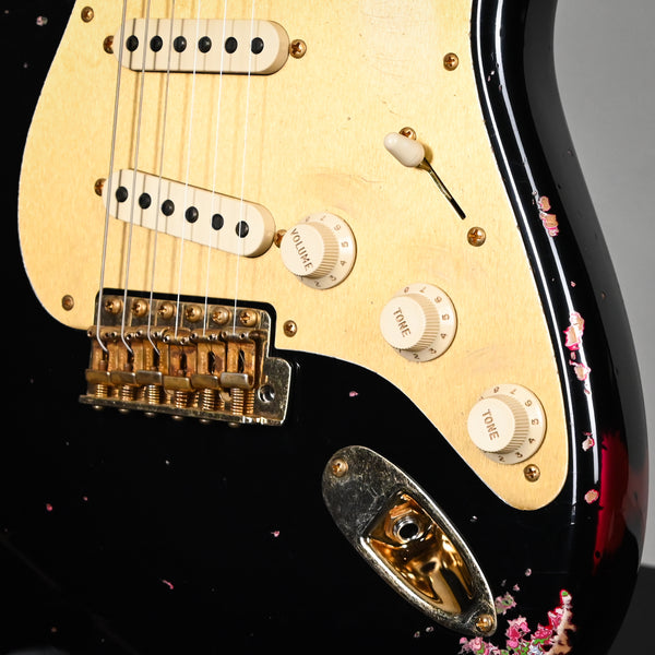Fender Custom Shop 1962 Stratocaster w/ Gold Hardware & Josefina Handwound Pickups, Heavy Relic- Black/ Pink Paisley 2025 (R139229)