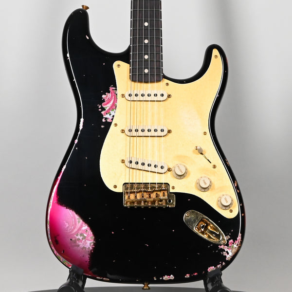 Fender Custom Shop 1962 Stratocaster w/ Gold Hardware & Josefina Handwound Pickups, Heavy Relic- Black/ Pink Paisley 2025 (R139229)