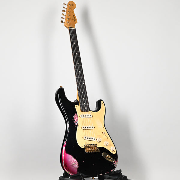 Fender Custom Shop 1962 Stratocaster w/ Gold Hardware & Josefina Handwound Pickups, Heavy Relic- Black/ Pink Paisley 2025 (R139229)