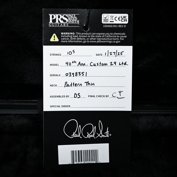 PRS 40th Anniversary Custom 24 Limited Edition- Sub Zero 2025 (0398351)