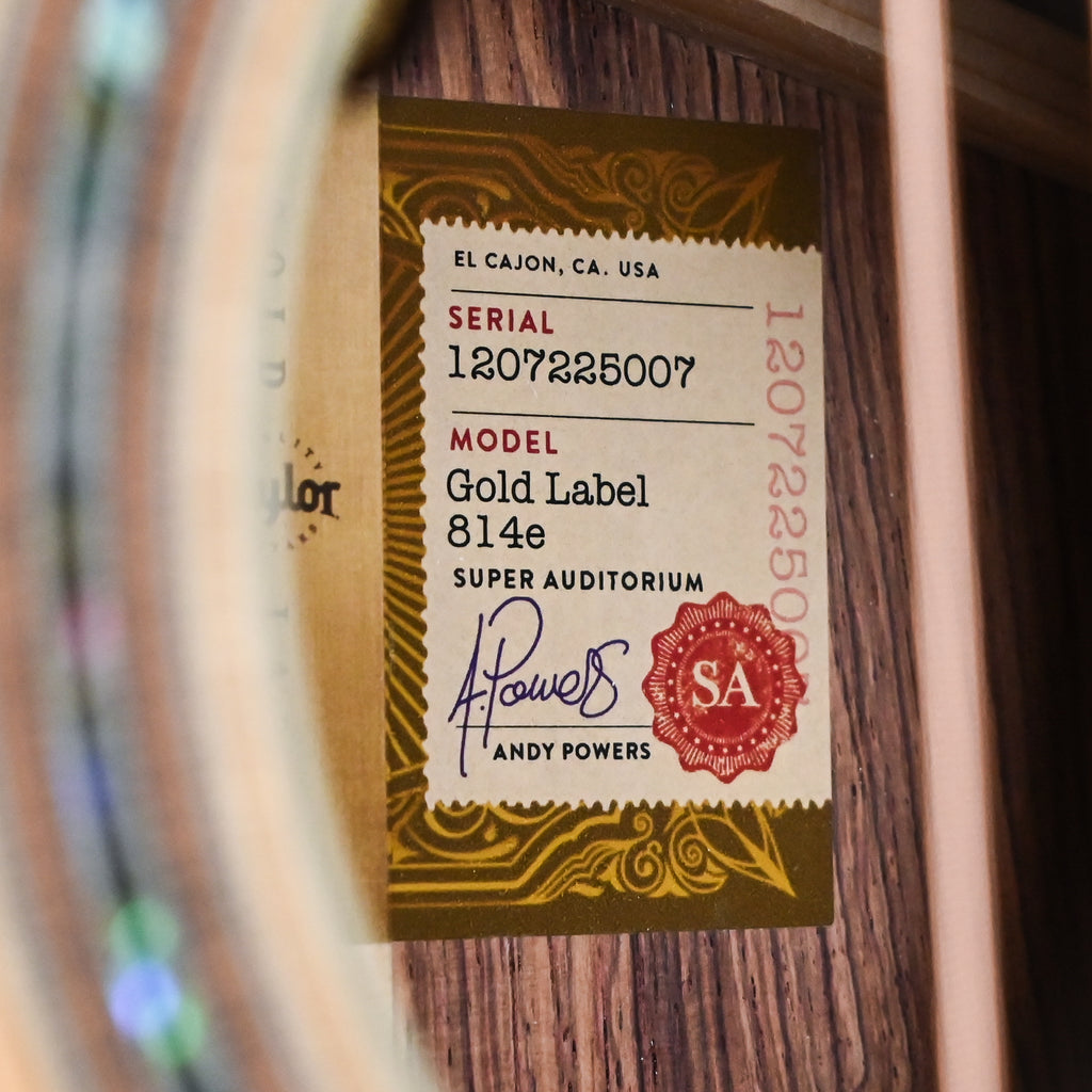 Taylor Gold Label 814e w/ Torrefied Spruce Top & Honduran Rosewood Back and Sides Acoustic-Electric Guitar 2025 (1207225007)