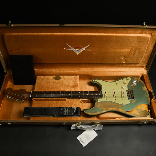 Fender Masterbuilt Andy Hicks 60/63 Stratocaster Super Heavy Relic Faded Aged Sherwood Green Metallic / Sunburst Brazilian Rosewood 2023 (R129904)