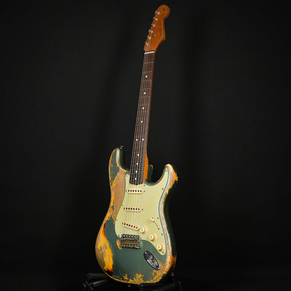 Fender Masterbuilt Andy Hicks 60/63 Stratocaster Super Heavy Relic Faded Aged Sherwood Green Metallic / Sunburst Brazilian Rosewood 2023 (R129904)