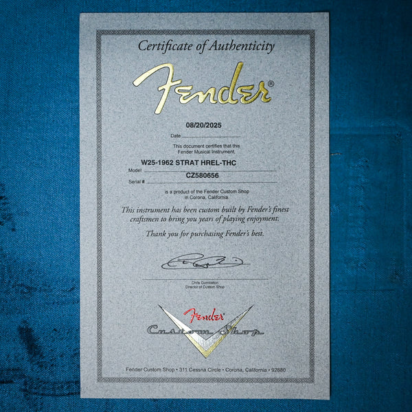 Fender Custom Shop Custom Shop Limited Edition 1962 Stratocaster w/ Handwound 60/63 Pickups, Heavy Relic- Tahitian Coral 2025 (CZ580656)