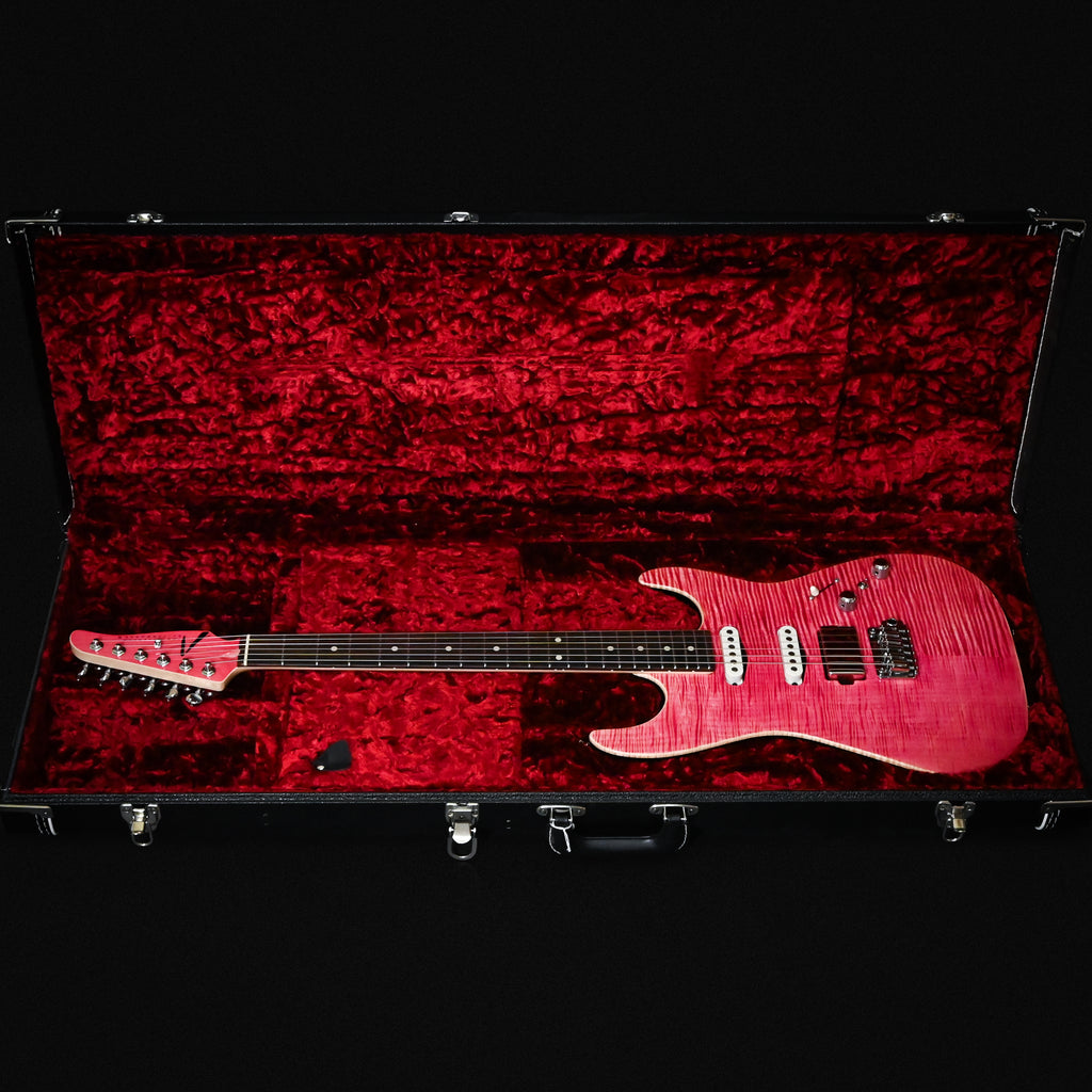 Tom Anderson Custom Drop Top Electric Guitar- Transparent Pink w/ Binding 2026 (08-06-26N)