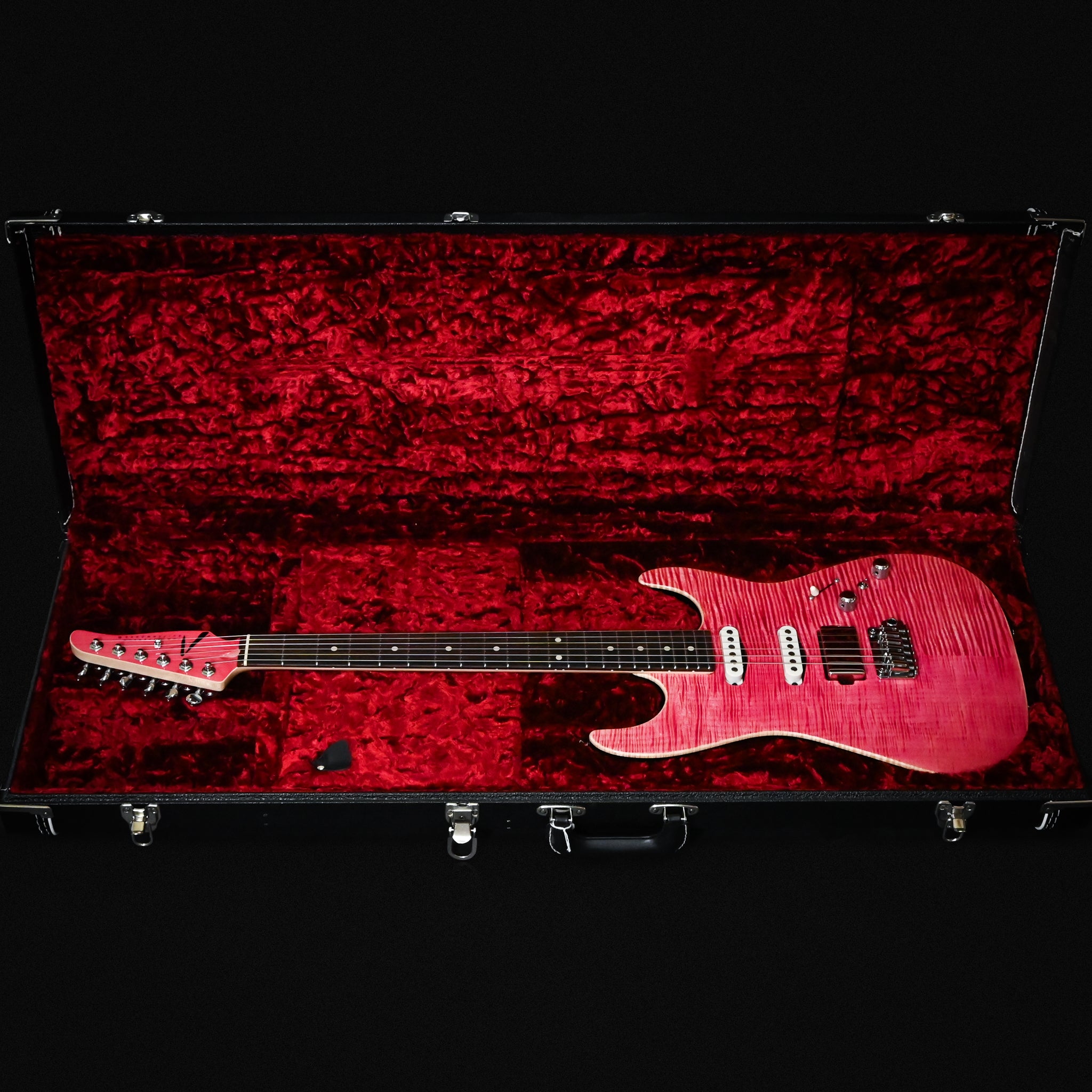 Tom Anderson Custom Drop Top Electric Guitar- Transparent Pink w/ Binding 2026 (08-06-26N)