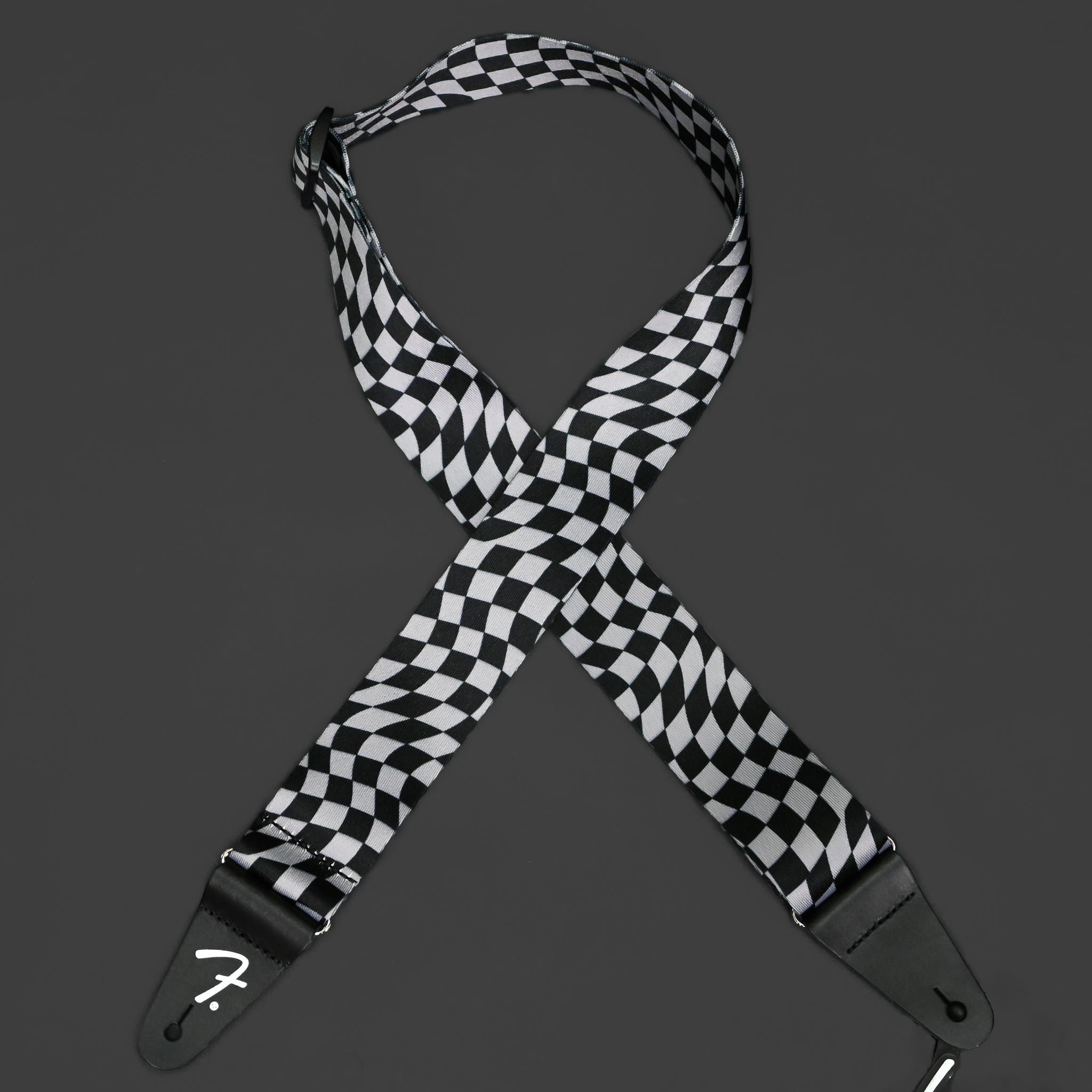 Fender Wavy Checkerboard Polyester Strap - Grey