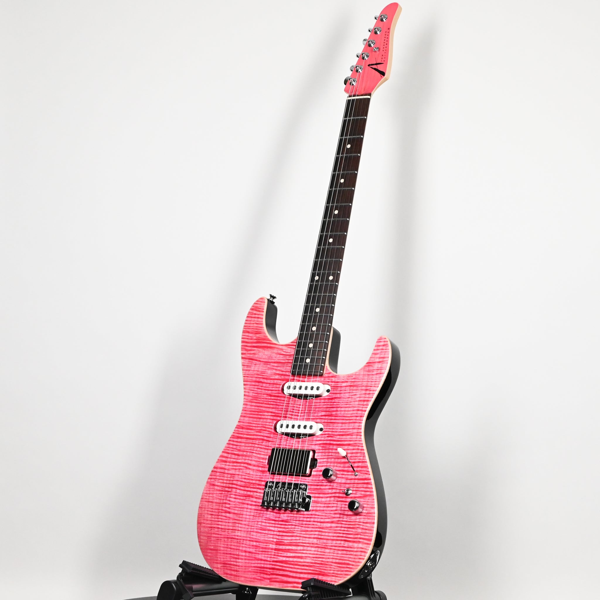 Tom Anderson Custom Drop Top Electric Guitar- Transparent Pink w/ Binding 2026 (08-06-26N)