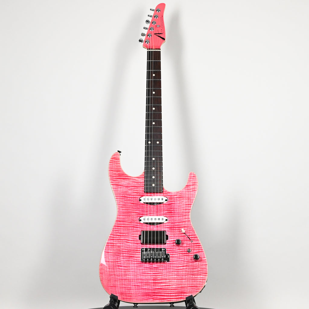Tom Anderson Custom Drop Top Electric Guitar- Transparent Pink w/ Binding 2026 (08-06-26N)