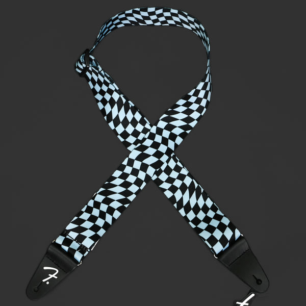 Fender Wavy Checkerboard Polyester Strap - Blue