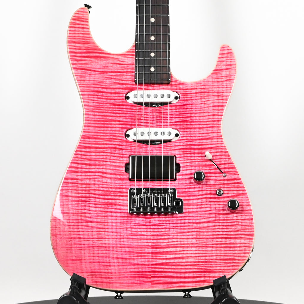 Tom Anderson Custom Drop Top Electric Guitar- Transparent Pink w/ Binding 2026 (08-06-26N)