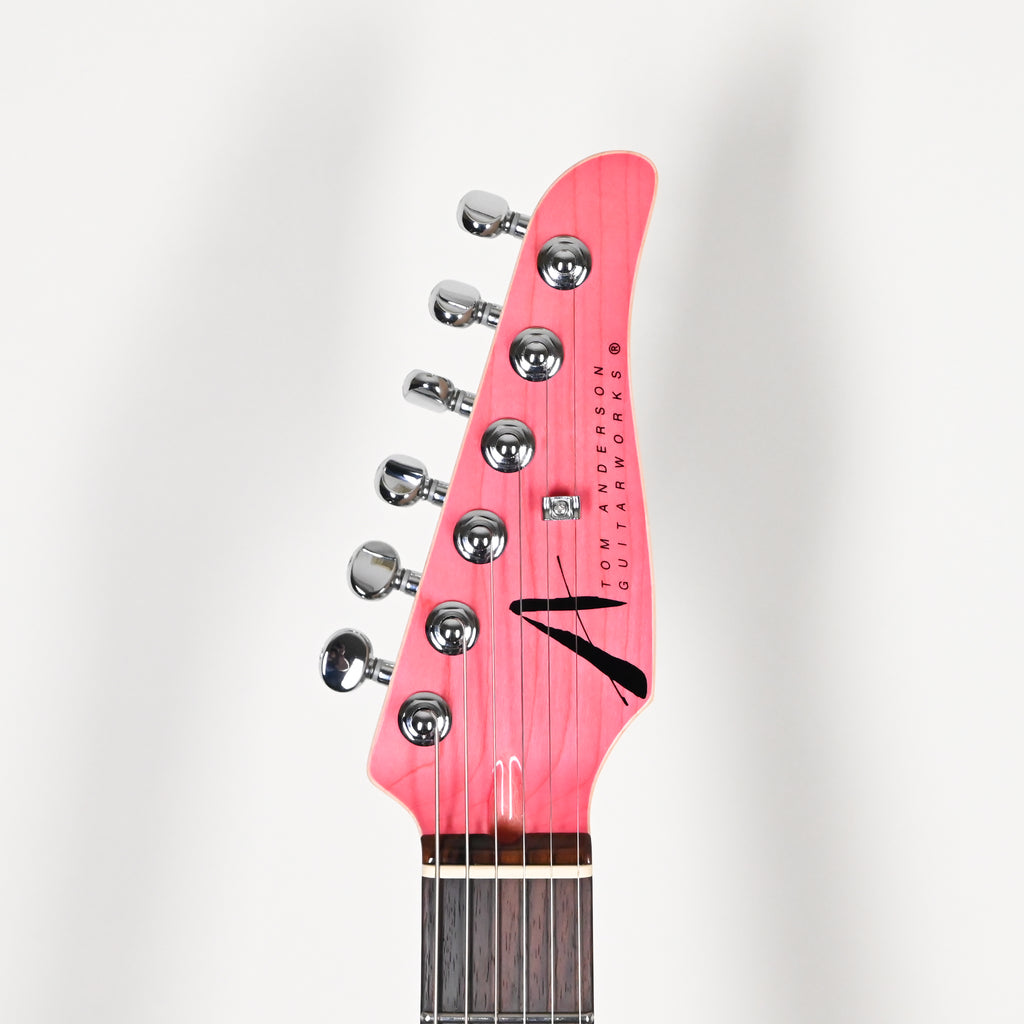 Tom Anderson Custom Drop Top Electric Guitar- Transparent Pink w/ Binding 2026 (08-06-26N)