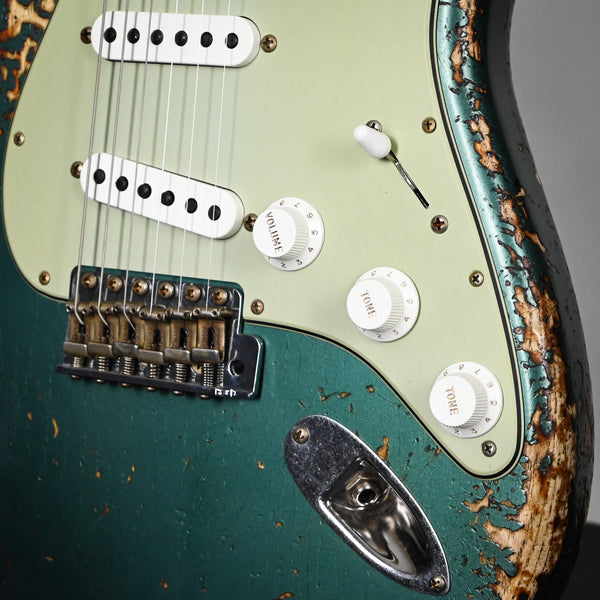 Fender Custom Shop '61 Stratocaster Super Heavy Relic- Aged Sherwood Metallic / 3 Tone Sunburst 2025 (CZ588908)