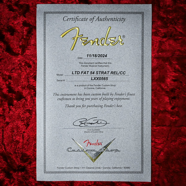 Fender Custom Shop Limited Edition Fat '54 Stratocaster Relic/ Closet Classic Hardware- Super Faded Aged Surf Green 2024 (LXX0565)