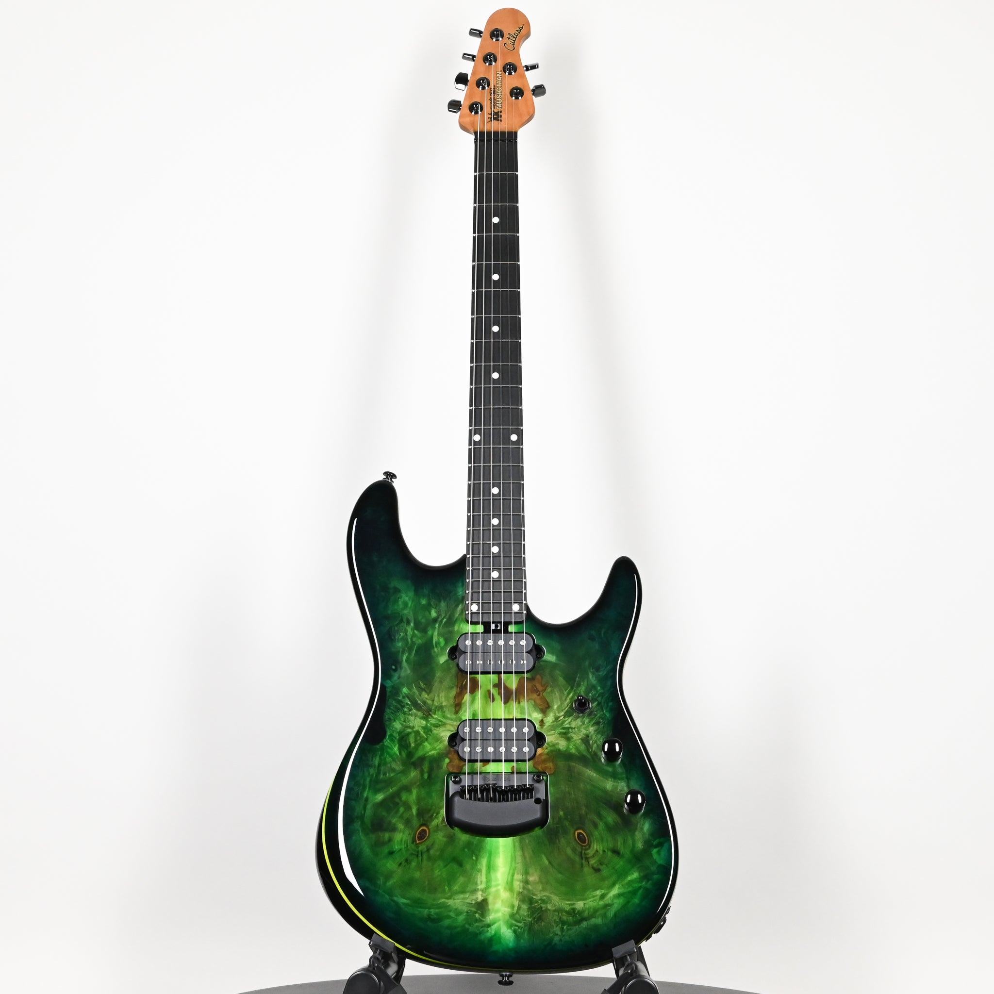 Ernie Ball Music Man Jason Richardson Cutlass HT Guitar, Buckeye Burl Top- Kokiri Forest 2026 (S13116)