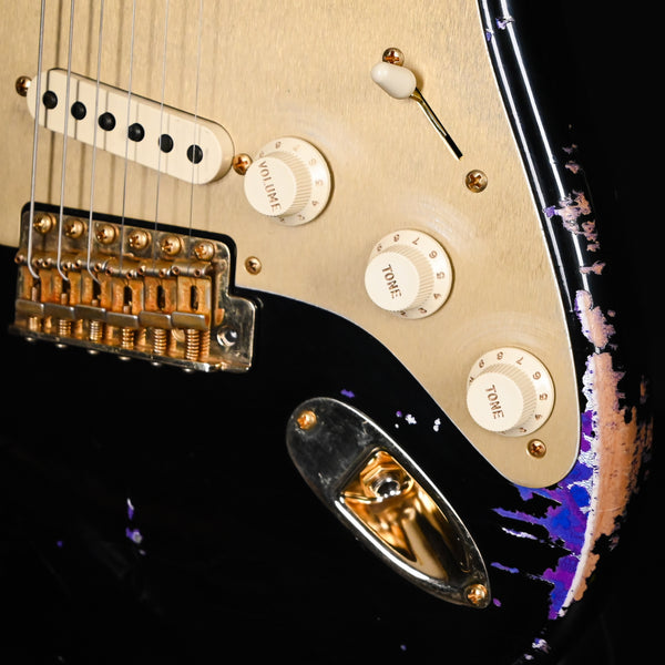 Fender Custom Shop 1962 Stratocaster w/ Gold Hardware & Josefina Handwound Pickups, Heavy Relic- Black/ Purple Paisley 2025 (R139244)