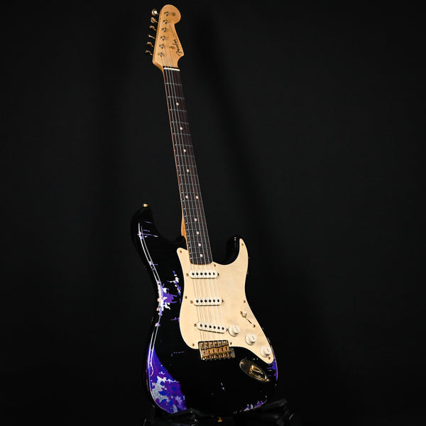 Fender Custom Shop 1962 Stratocaster w/ Gold Hardware & Josefina Handwound Pickups, Heavy Relic- Black/ Purple Paisley 2025 (R139244)