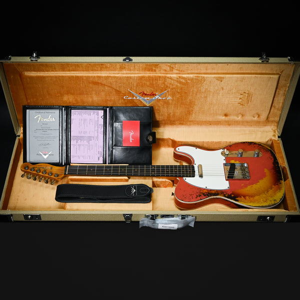Fender Custom Shop Limited Edition '59 Telecaster Custom Super Heavy Relic- Aged Tahitian Coral / Chocolate 3 Color Sunburst 2025 (CZ585241)