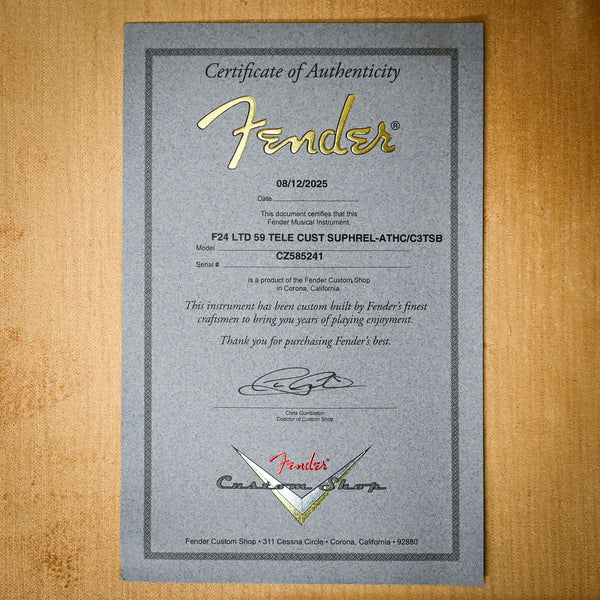 Fender Custom Shop Limited Edition '59 Telecaster Custom Super Heavy Relic- Aged Tahitian Coral / Chocolate 3 Color Sunburst 2025 (CZ585241)