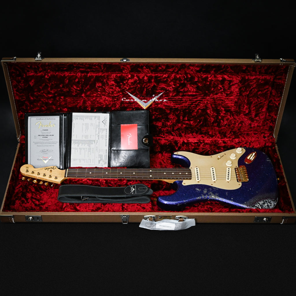 Fender Custom Shop 1962 Stratocaster w/ Gold Hardware Heavy Relic- Purple Sparkle / Black Paisley 2025 (R139340)