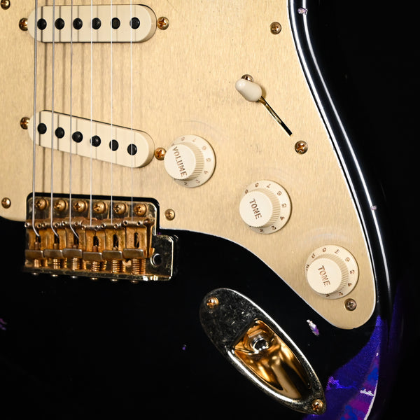 Fender Custom Shop 1962 Stratocaster w/ Gold Hardware & Josefina Handwound Pickups, Heavy Relic- Black/ Purple Paisley 2025 (R139508)