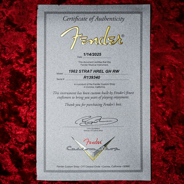 Fender Custom Shop 1962 Stratocaster w/ Gold Hardware Heavy Relic- Purple Sparkle / Black Paisley 2025 (R139340)